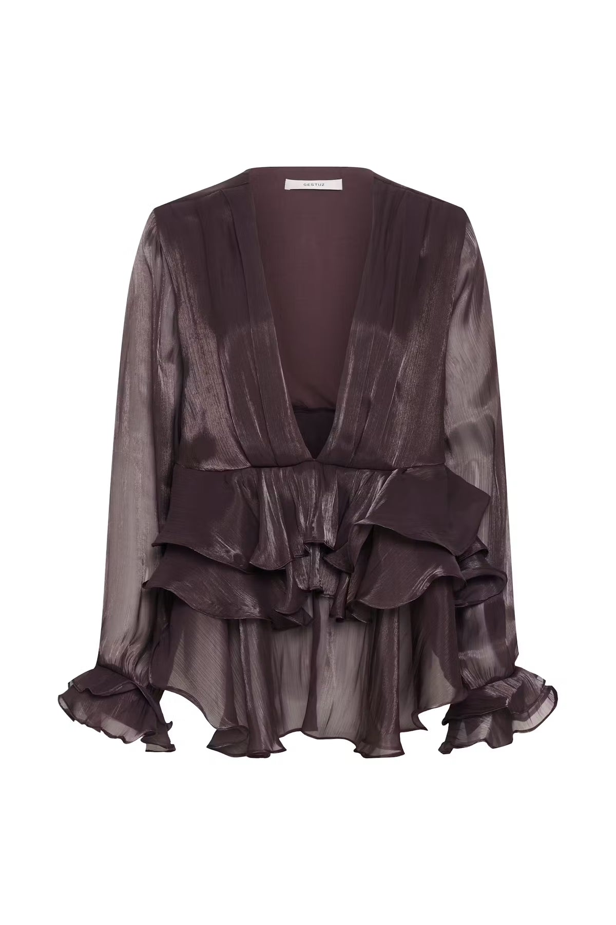 Gestuz Licie Blouse In Deep Plum