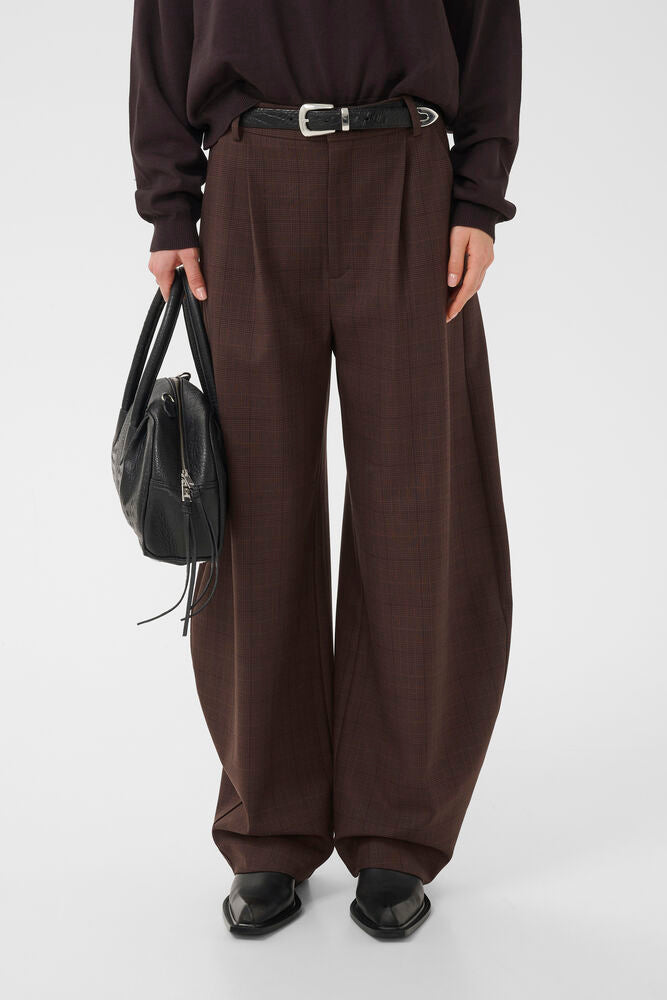 Gestuz Lavana Pant in Brown Check
