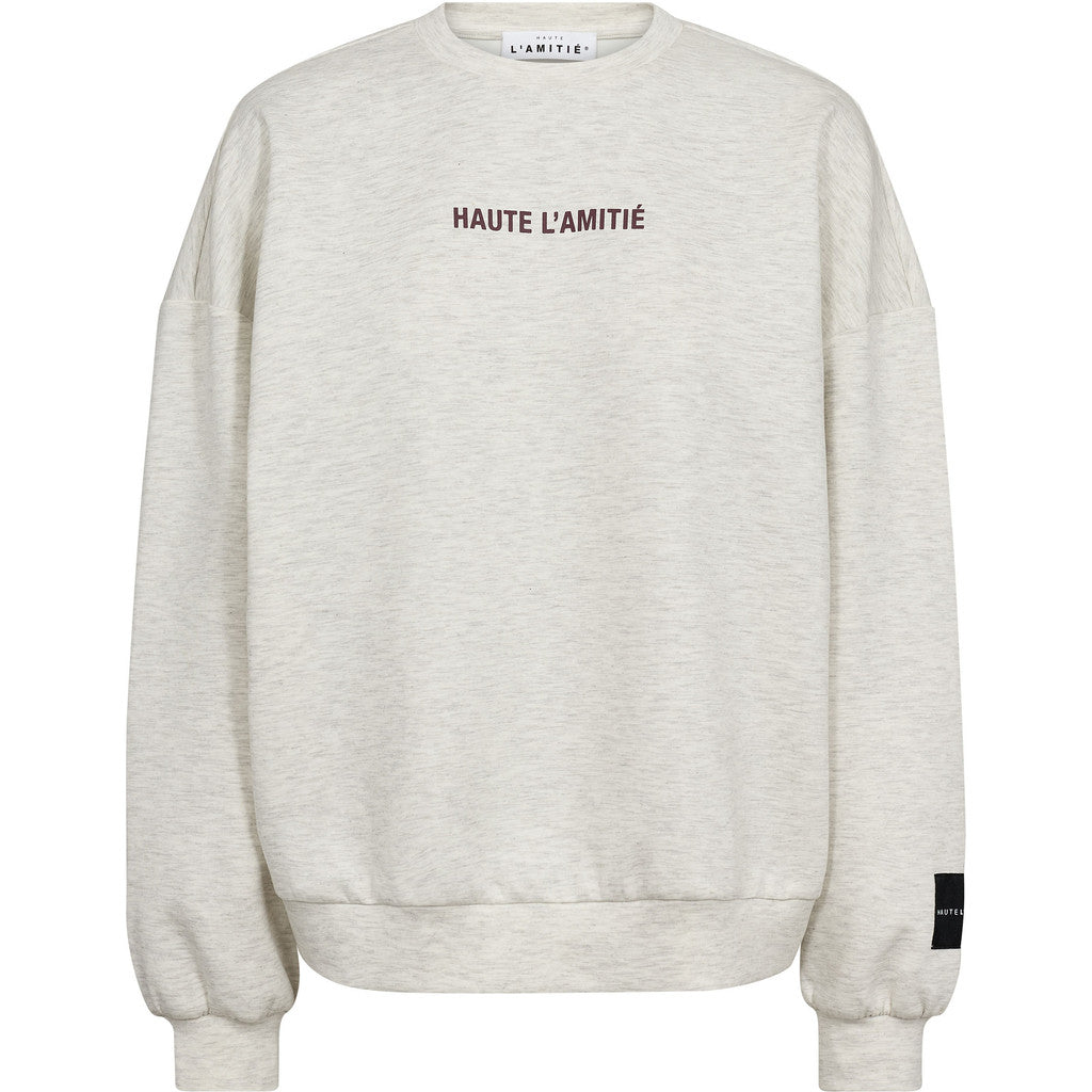 Haute L'amite Back Print Studio Sweat in Pearl Melange