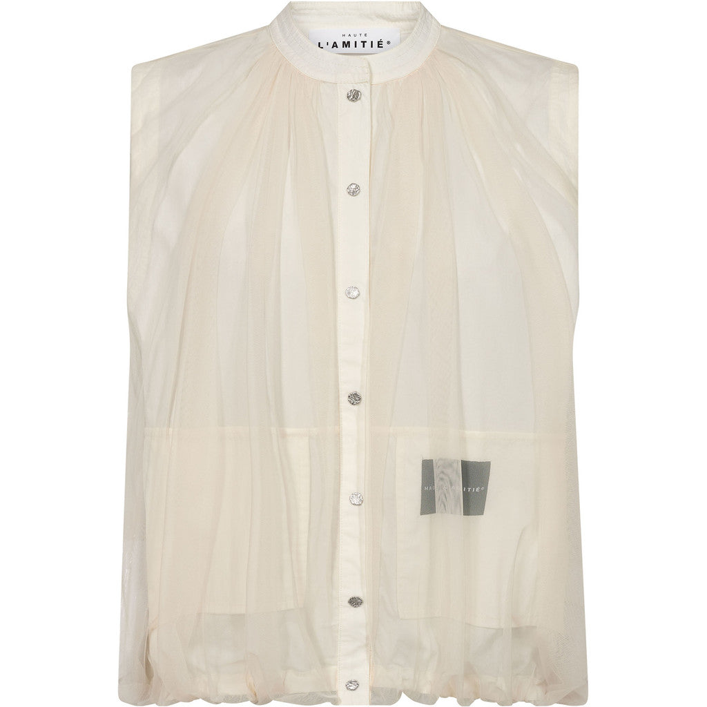 Haute L'Amite Ballet Logo Tech Vest in Almond