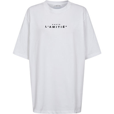 Haute L'amite Crew Rub Print Teeshirt in White