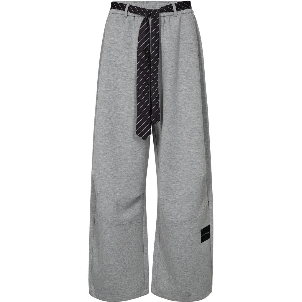 Haute L'Amite Maxi Split Tie Pant in Grey Melange