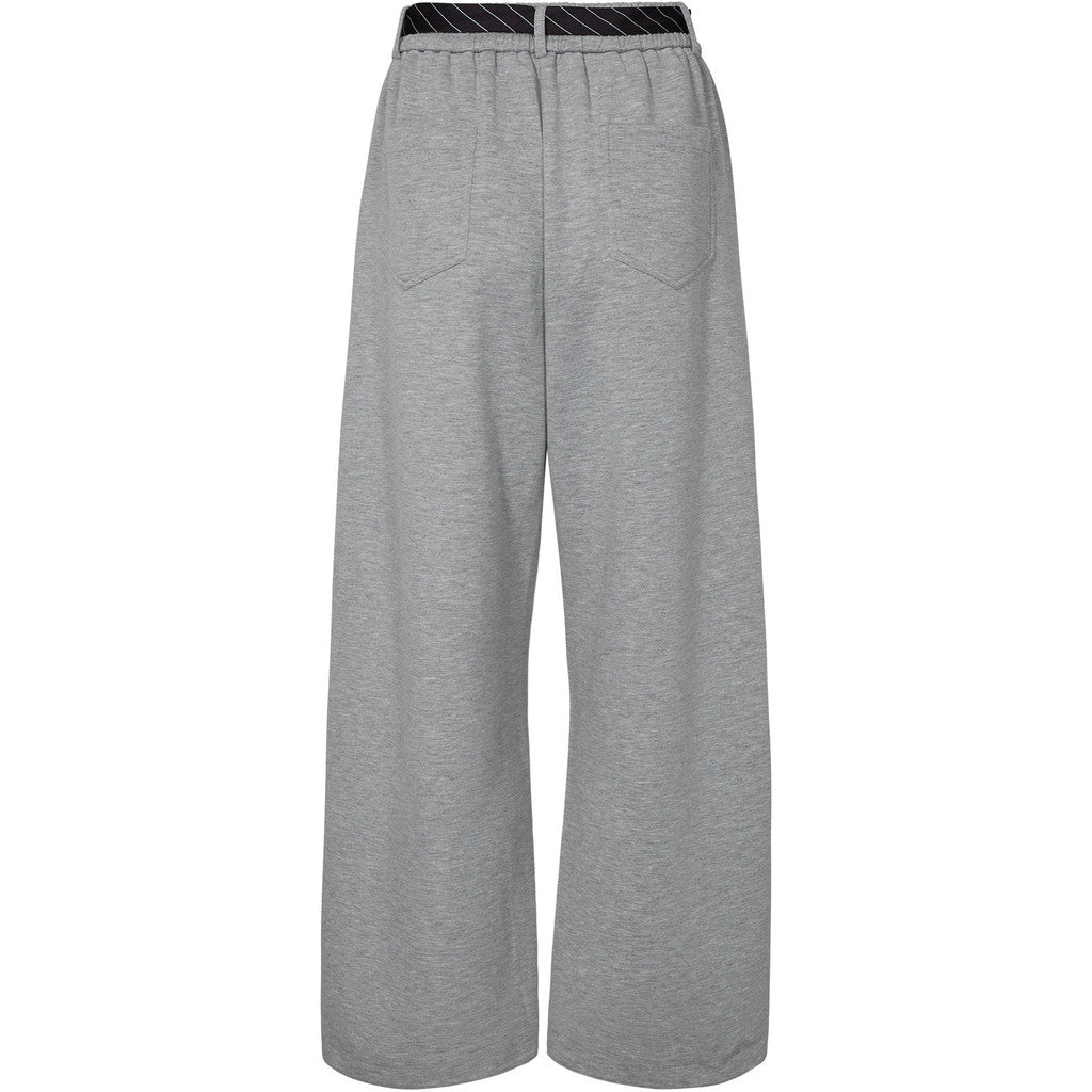 Haute L'Amite Maxi Split Tie Pant in Grey Melange