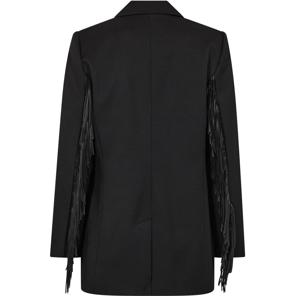 Haute L'amite Premiere Fringe blazer in Black