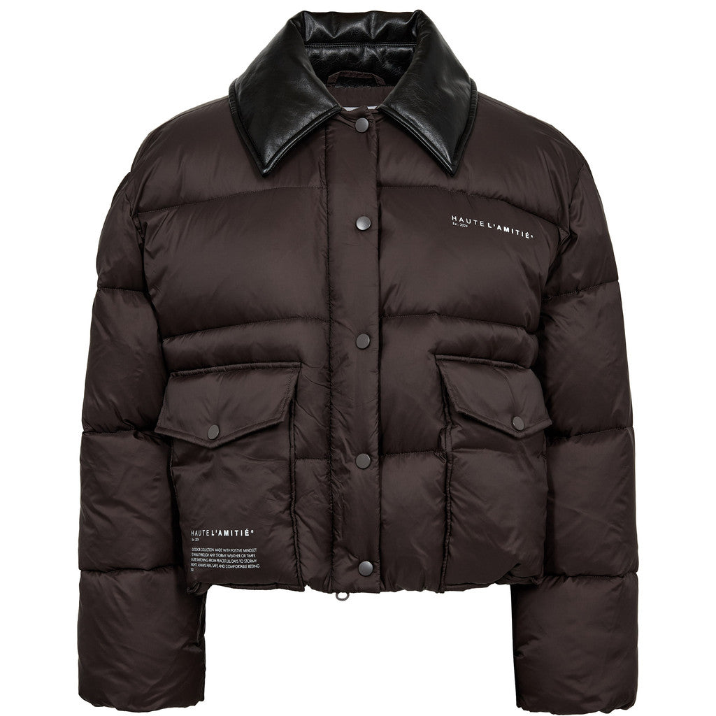 Haute L'Amite Climb Crop Pocket Jacket in Chocolate