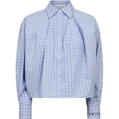 Haute L'Amite Sophie Check Shirt in Pale Blue