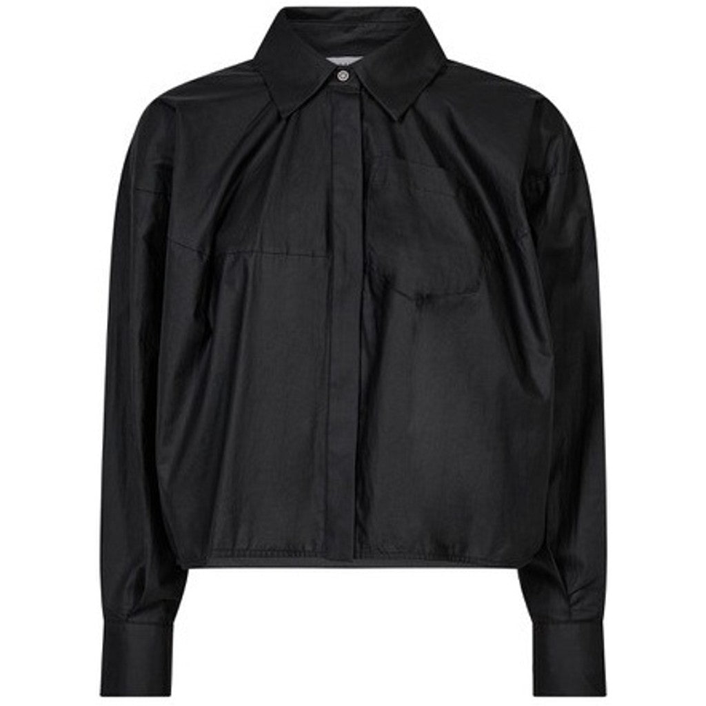 Haute L,Amite Sophie Din coated Shirt in Black
