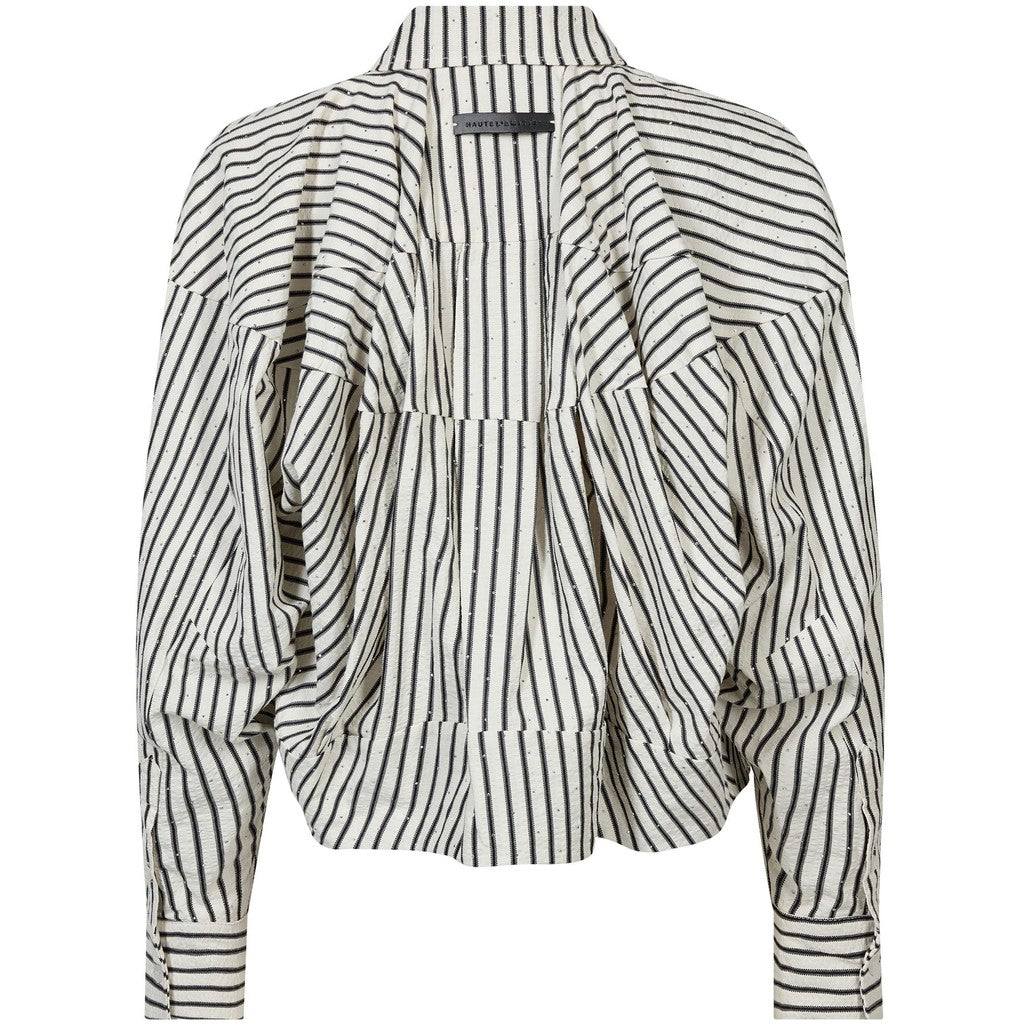 Haute L'Amite Sophie Mono Stripe Stone Shirt