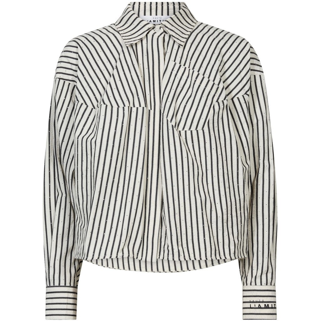 Haute L'Amite Sophie Mono Stripe Stone Shirt