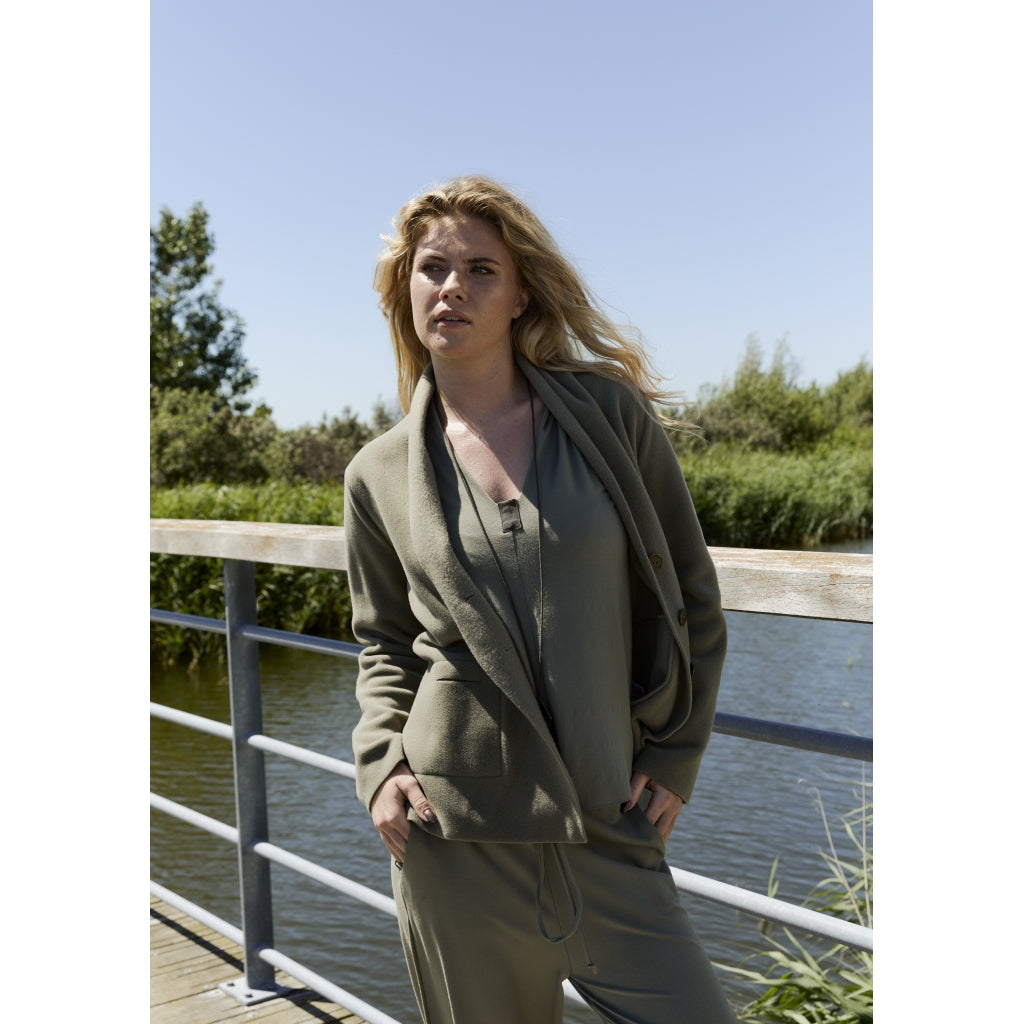 Henriette Steffensen cardigan in Dusty Green