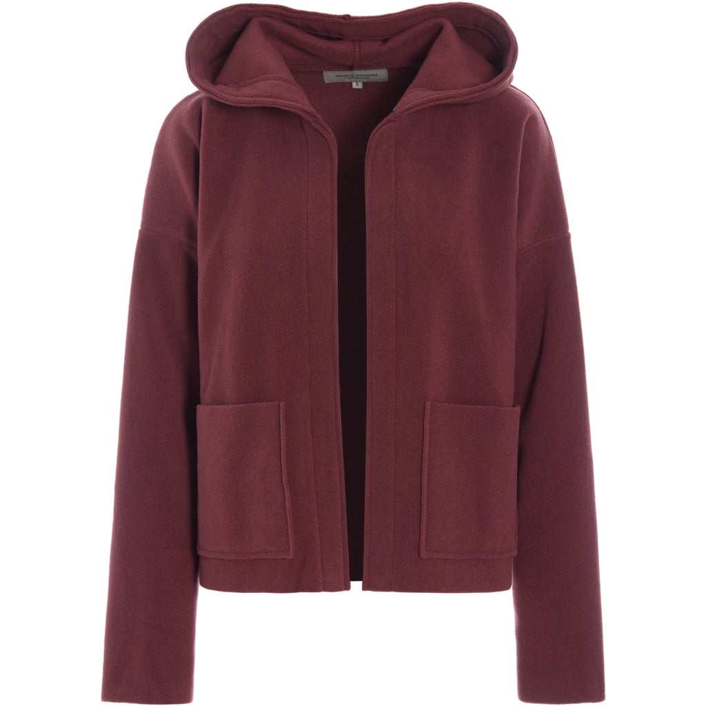 Henriette Steffensen Hooded Cardigan in Bordeaux