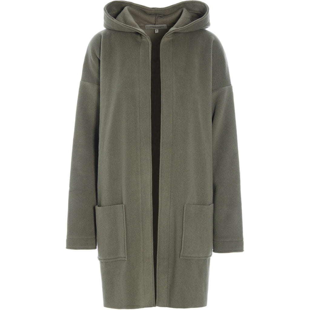 Henriette Steffensen Hooded Cardigan In Moss