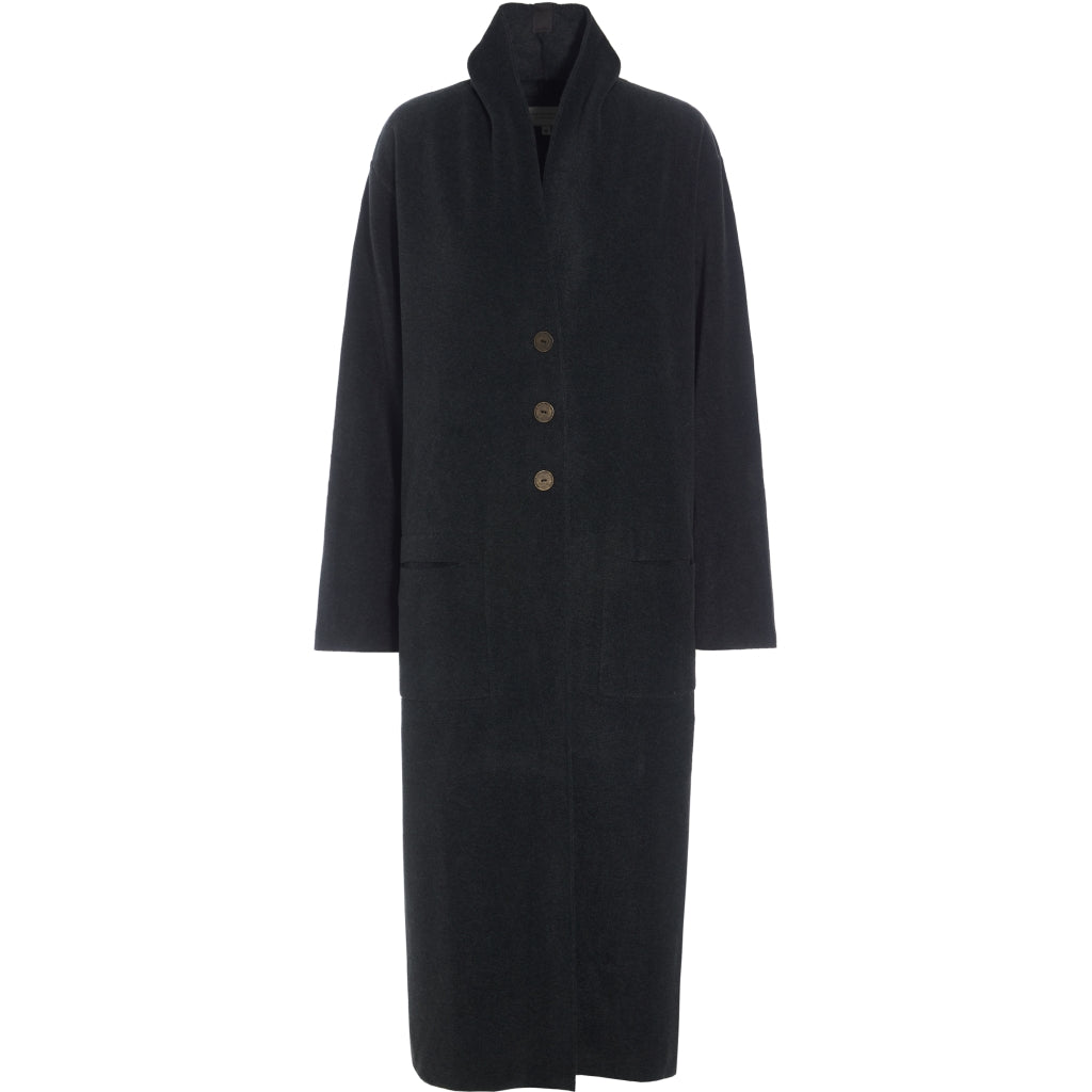Henriette Steffensen Long Cardigan in Soft Black 7162