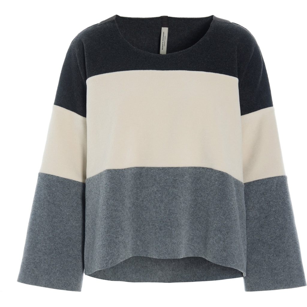 Henriette Steffensen Striped Top in Grey