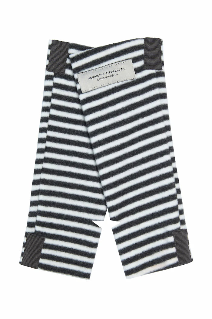 Henriette Steffensen Wrist Warmer In Black and White Stripe