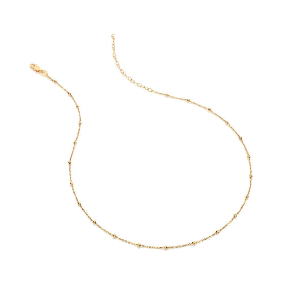 Hot diamonds Beaded Cable Necklace in Gold Plate CH098