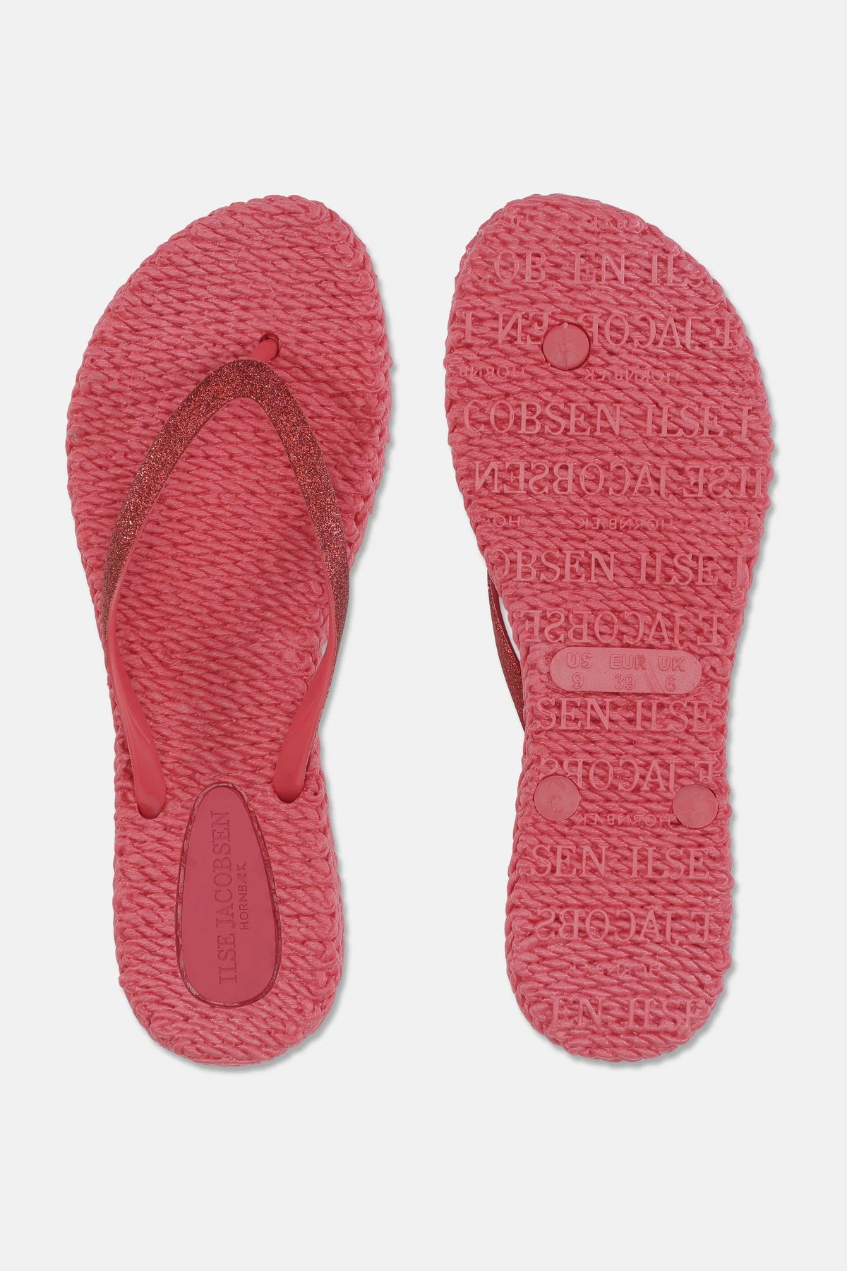 Ilse Jacobsen Flip Flops in Raspberry Glitter