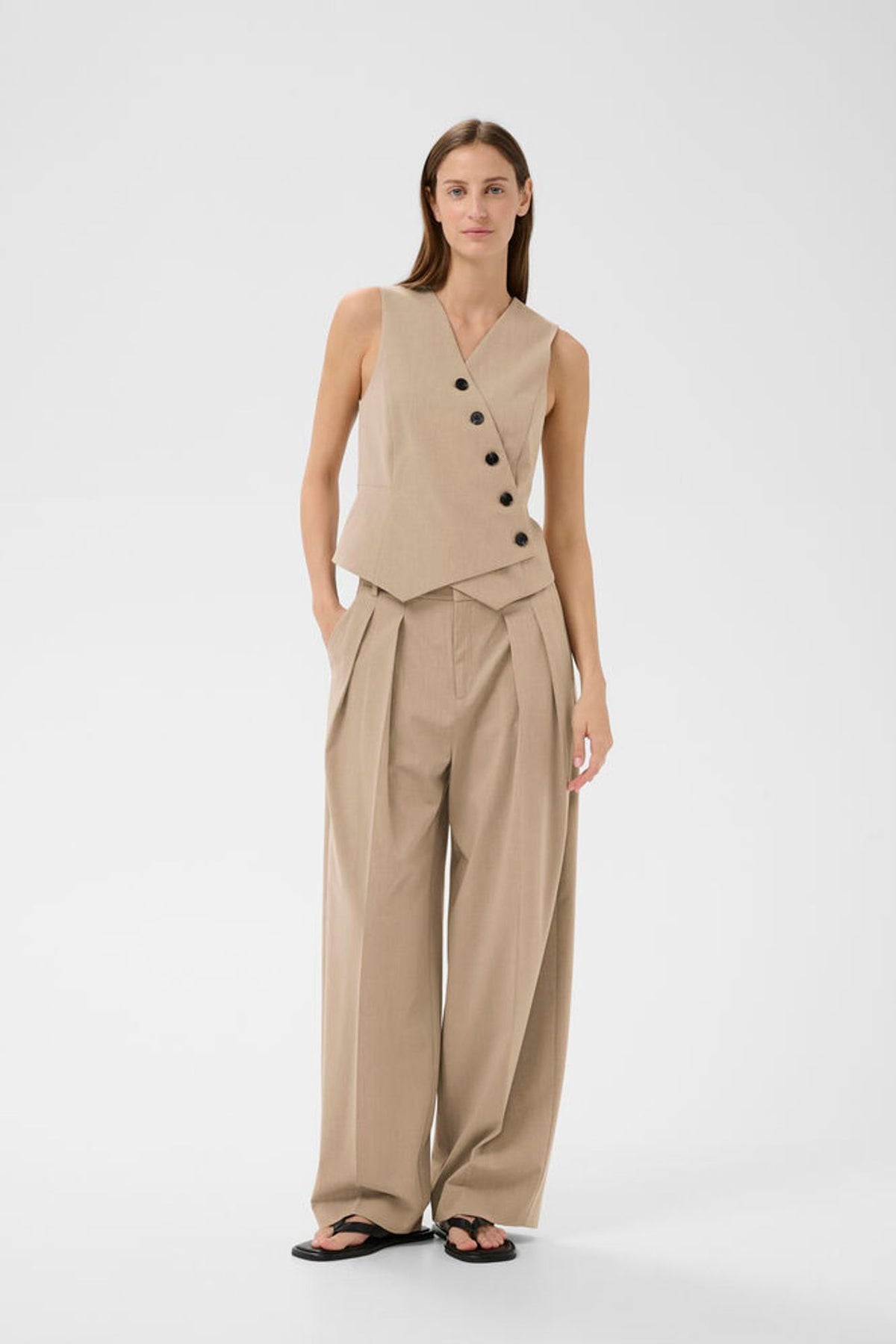 Inwear Cierra Waistcoat In Cornstalk Melange