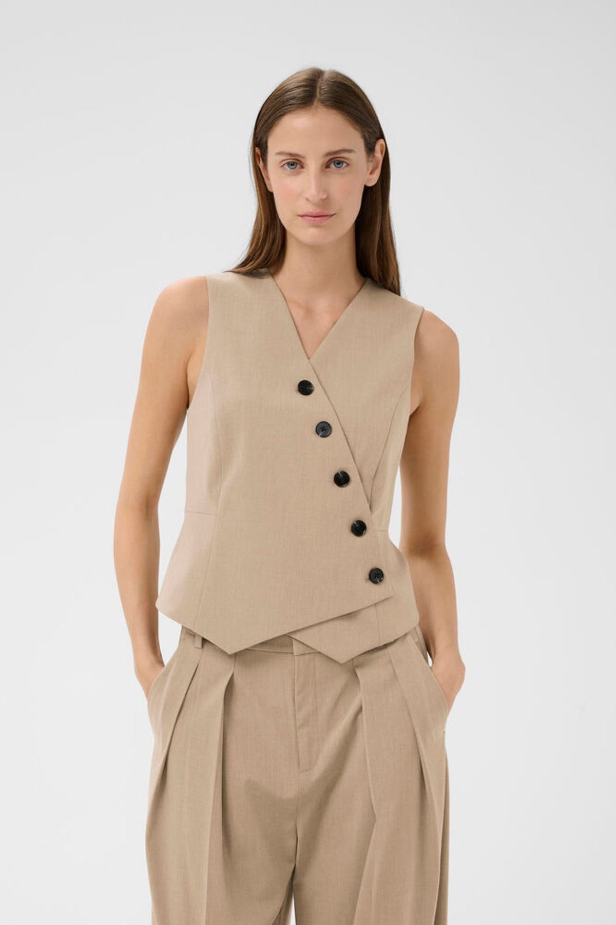 Inwear Cierra Waistcoat In Cornstalk Melange