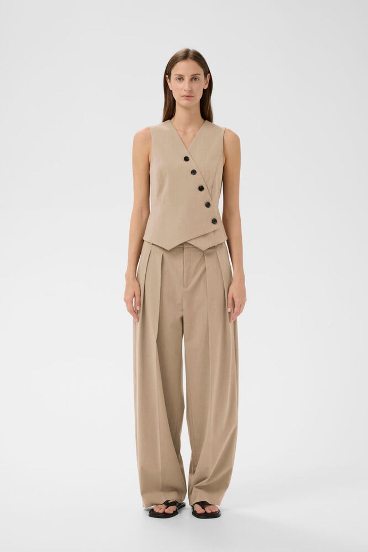 Inwear Cierra Waistcoat In Cornstalk Melange