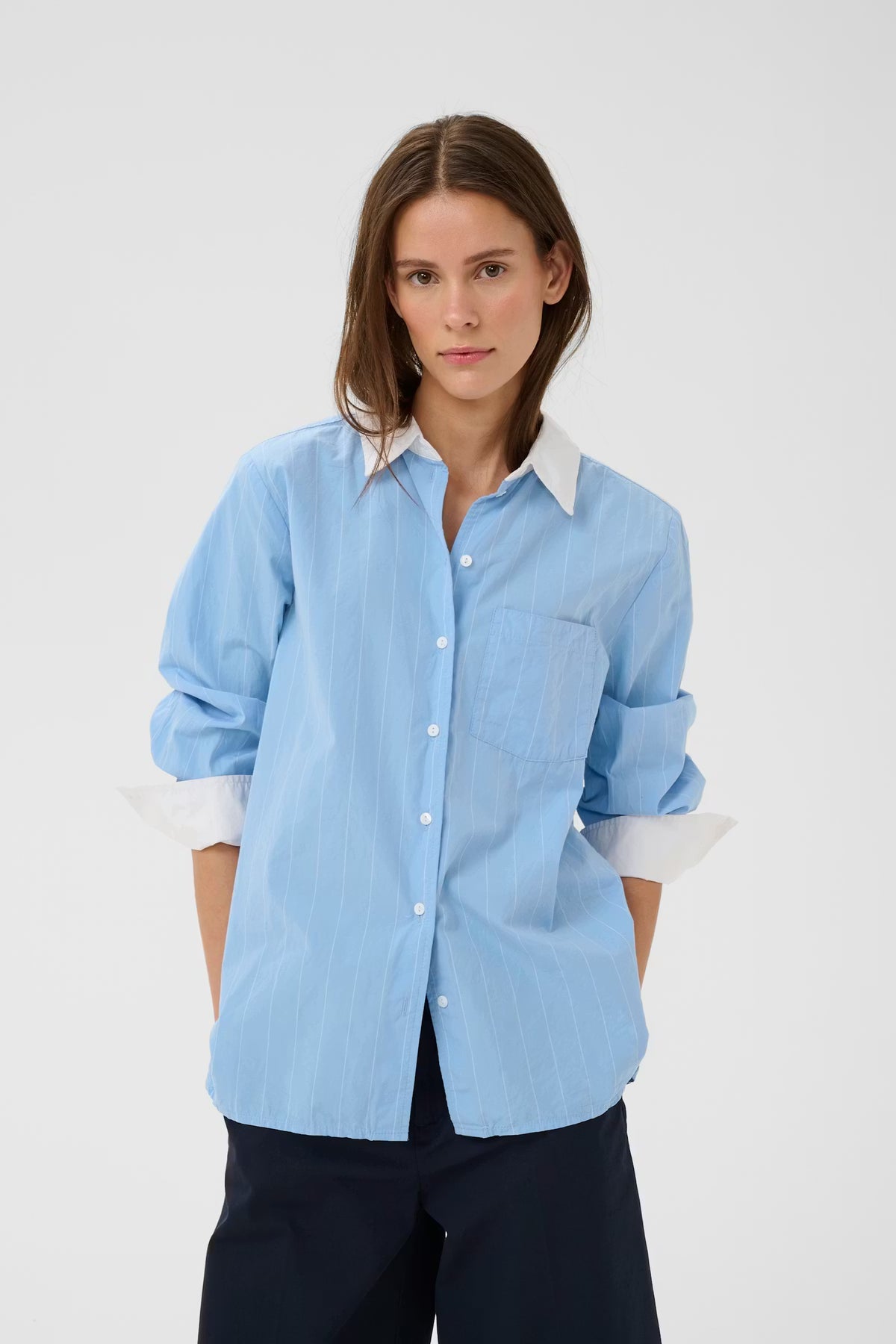 Inwear Dessy Shirt in Blue Pinstripe