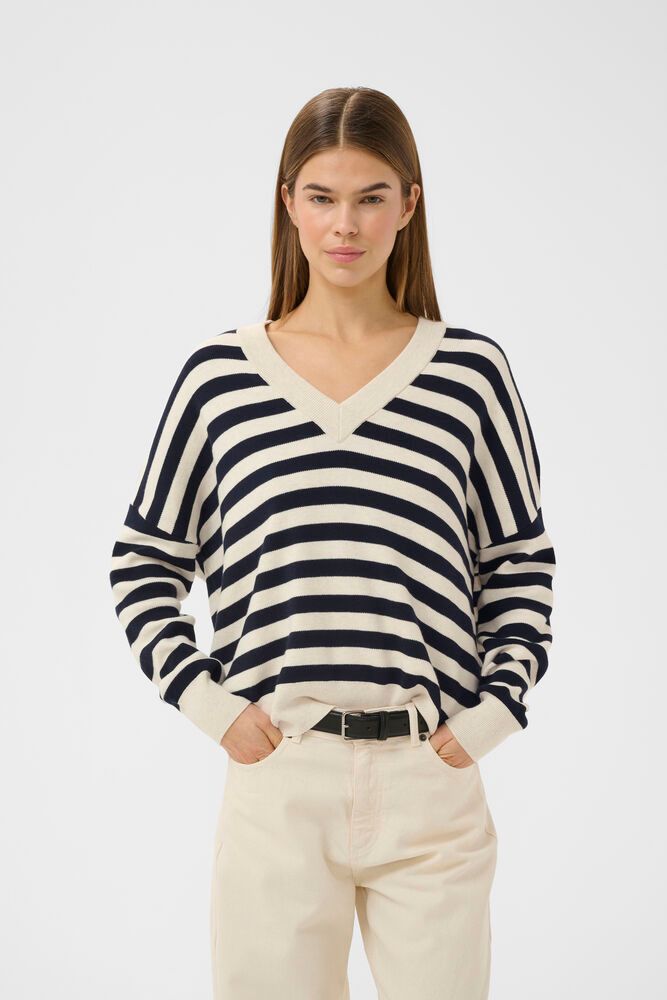 Inwear Faster Knit in Marine and Foster White Stripe