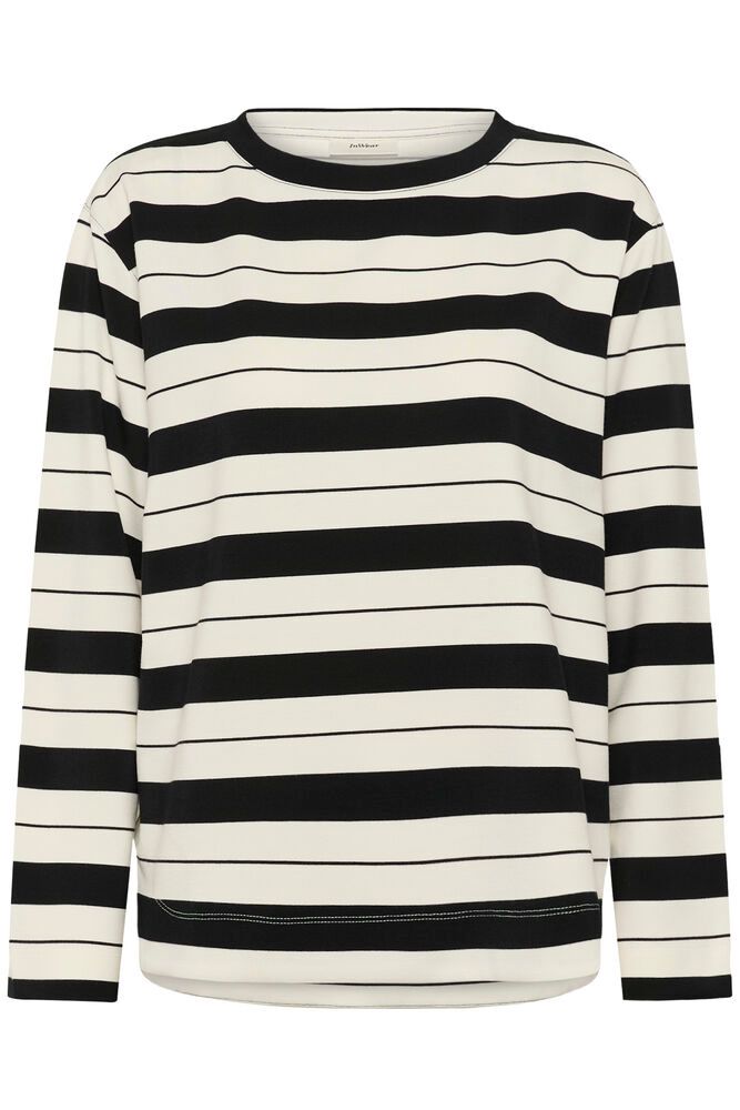 Inwear Gincent Crewneck In Whisper White & Black Stripe