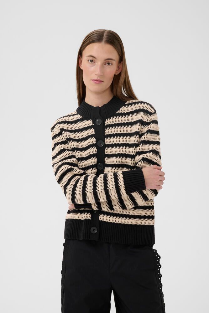 Inwear Moska Cardigan in Black And Whisper White