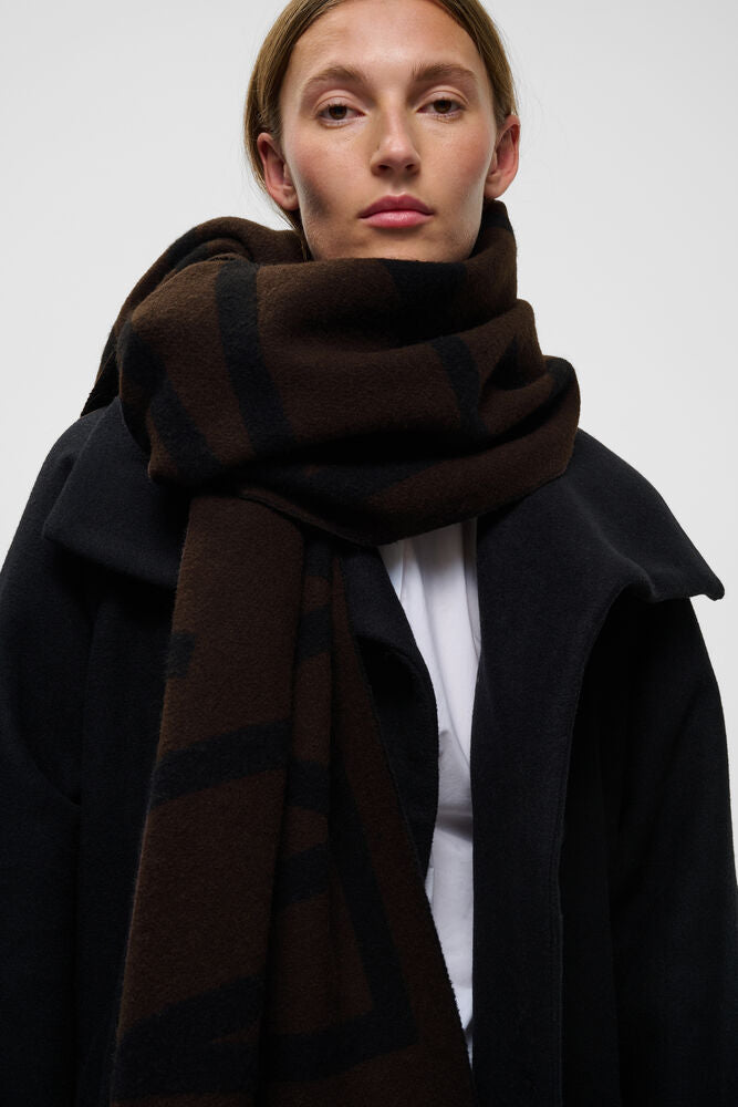 Inwear Myrthe Logo Scarf in Chocolate