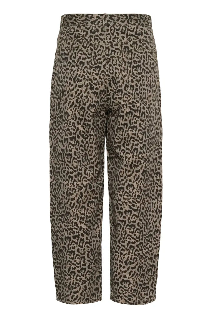 Inwear Neoma Jeans in Green Big Leo Print