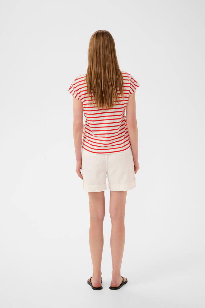 Inwear Pfia Polo T-shirt In Red Slim Stripe