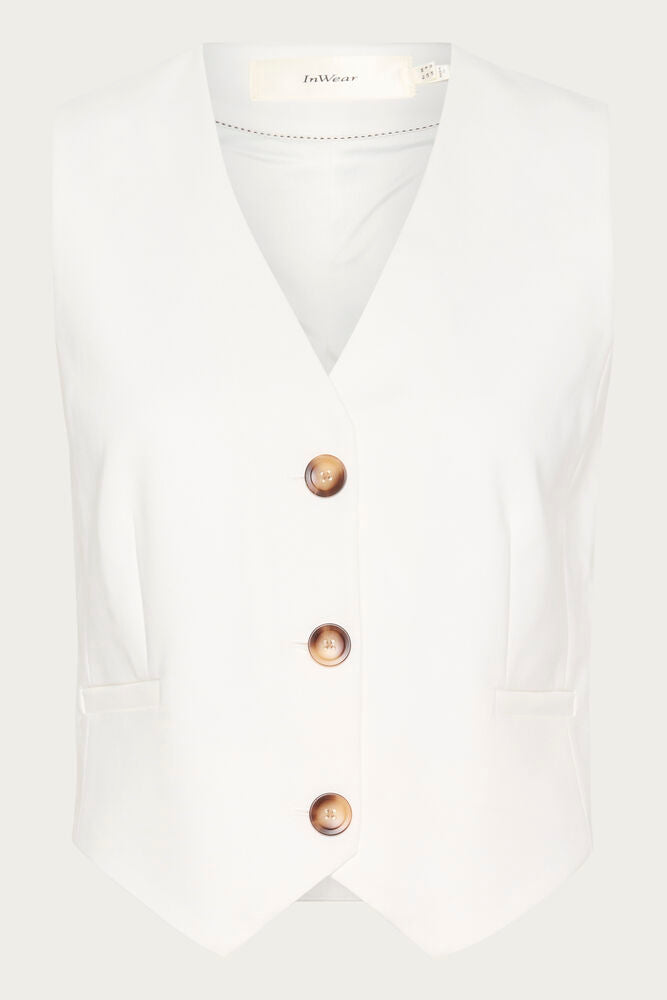 Inwear Zella Waistcoat In Whisper White