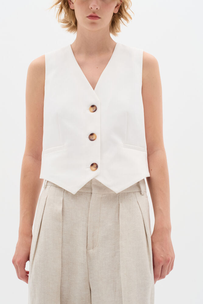 Inwear Zella Waistcoat In Whisper White
