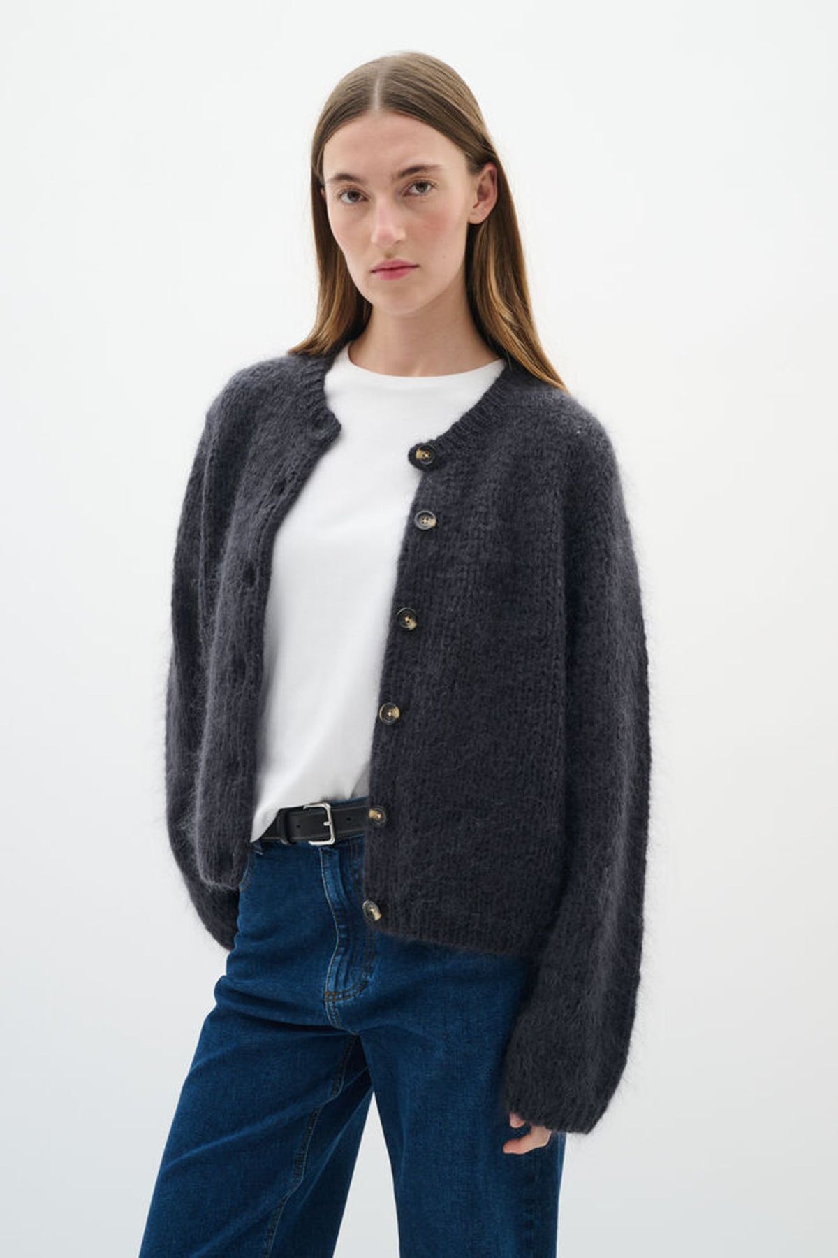 Inwear Jetra Cardigan in Dark Grey Melange