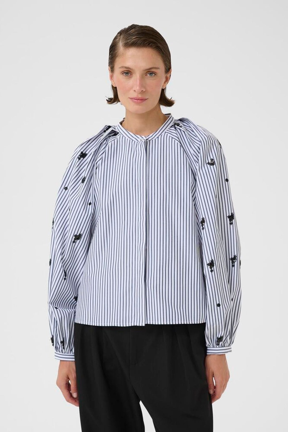 Karen By Simonsen Goni Blouse In Ombre Blue Stripe