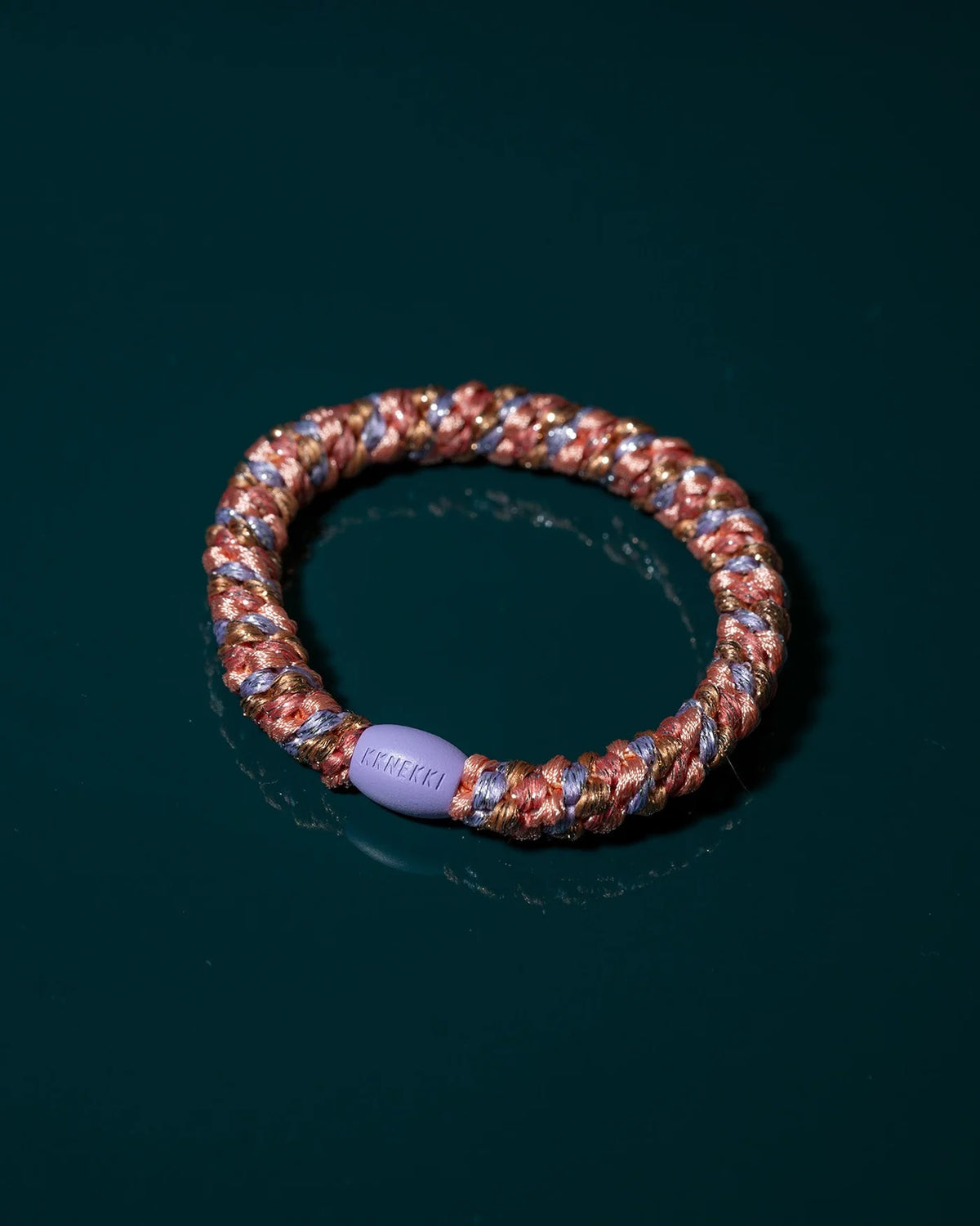 Kknekki Hair Tie in Mix Coral Dusty Lavender Glitter