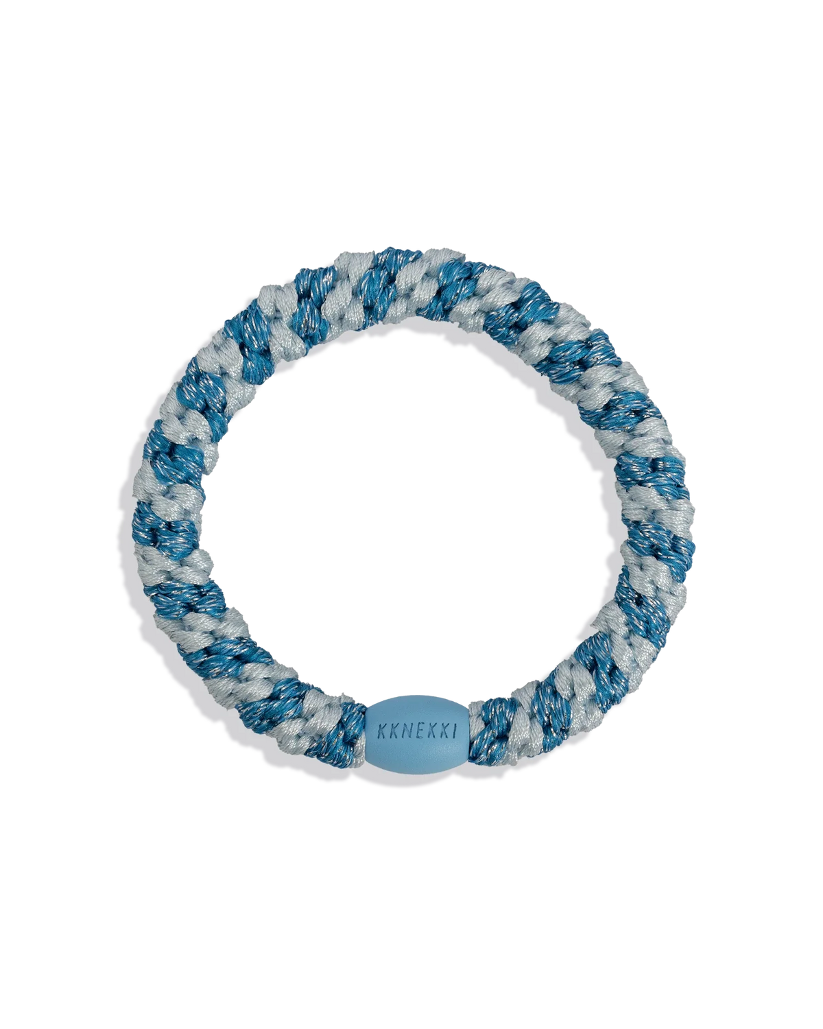 Kknekki Hair Tie in Stripe Baby Blue Glitter