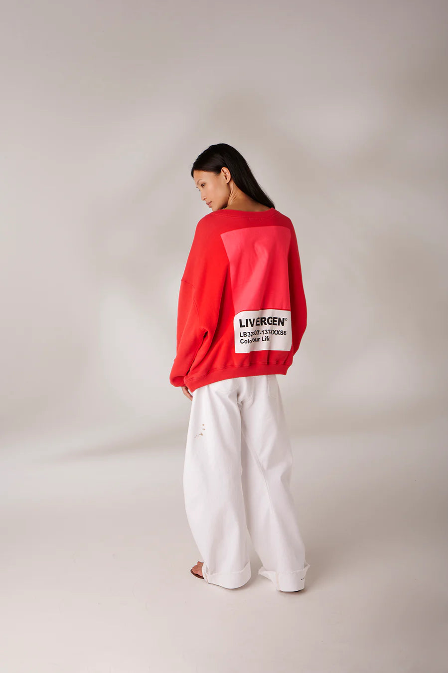 Liv Bergen Sky Square Sweatshirt in Rouge Red
