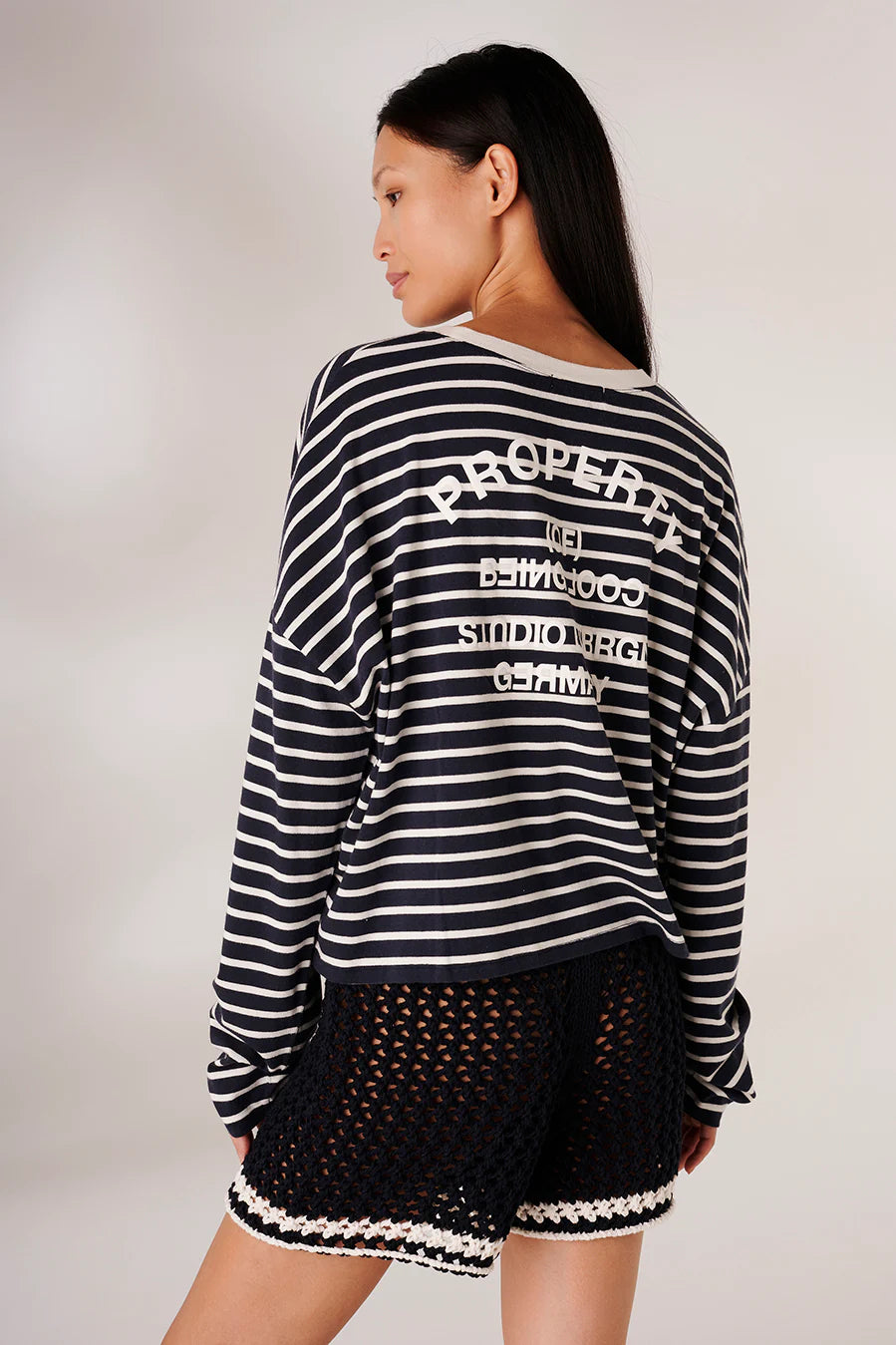 Liv Bergen Striped Sweatshirt in Marine Blue