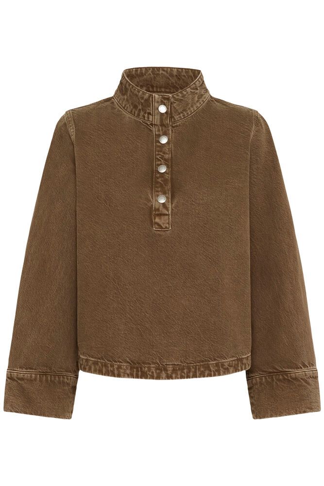 My Essential Wardrobe Abby Top in Tobacco Brown