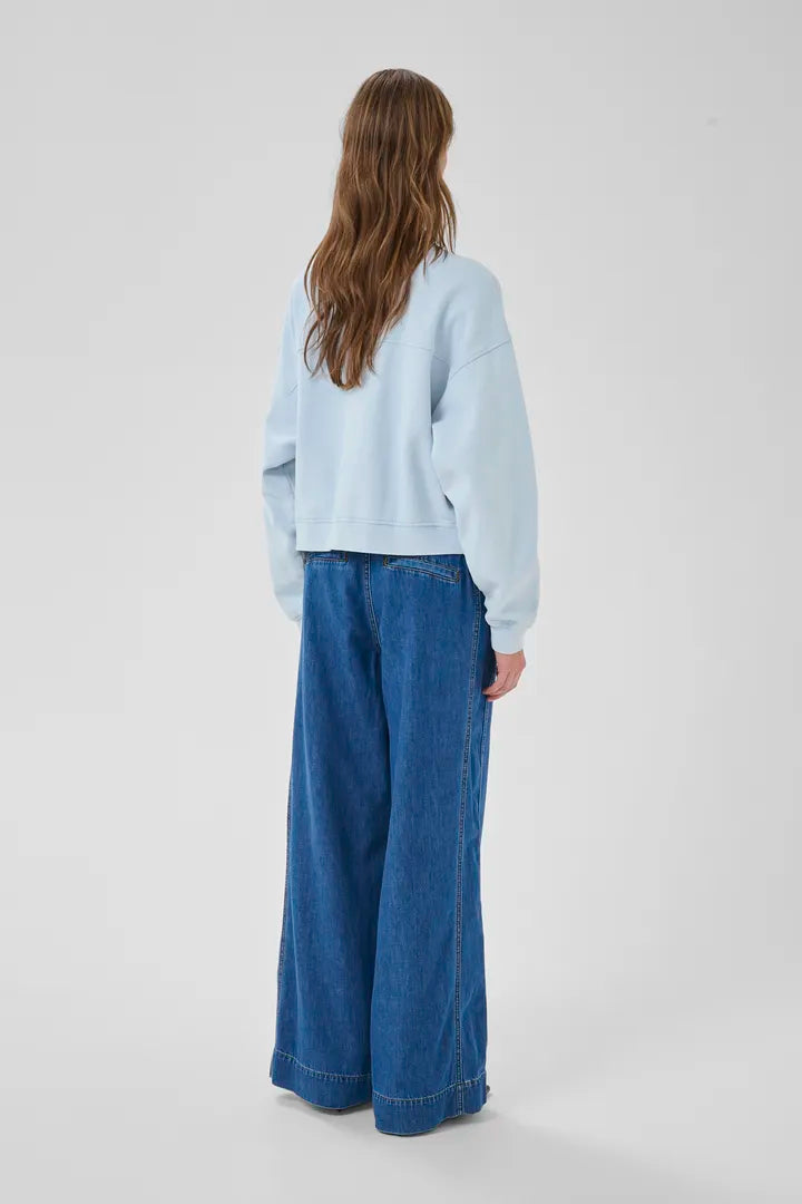 My Essential Wardrobe Meta Short Sweat Jacket In Cashmere Blue