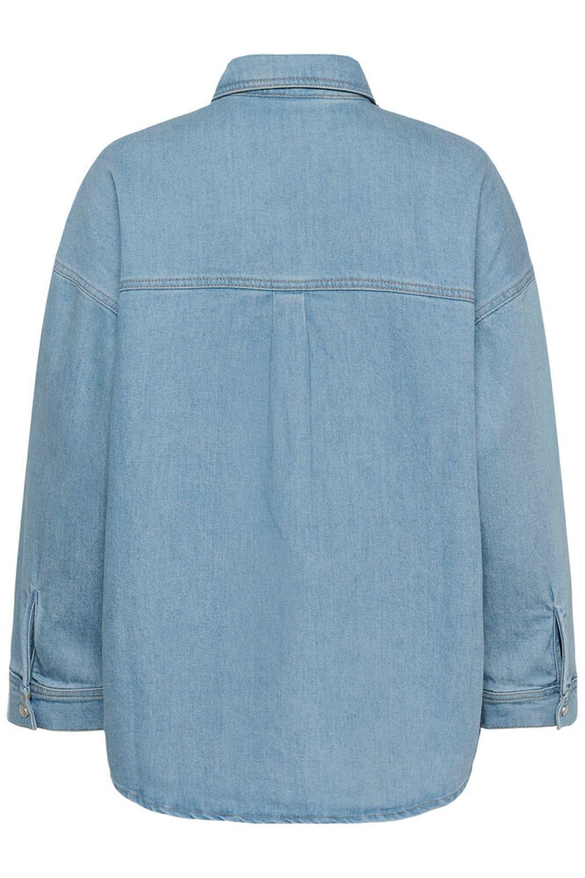 My Essential Wardrobe Mazie 139 Boxy Mix Shirt In Light Blue / Blue Wash
