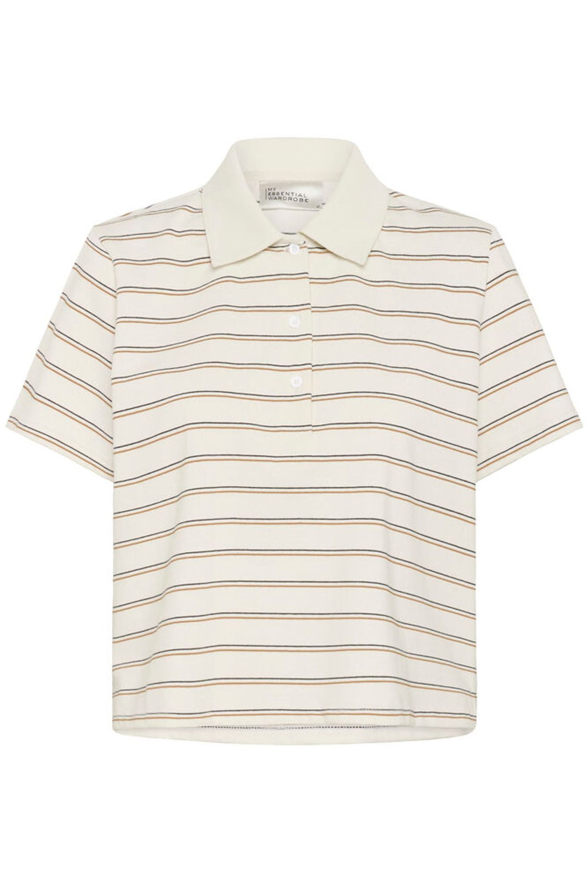 My Essential Wardrobe Anna Polo Tee in Snow White Stripe