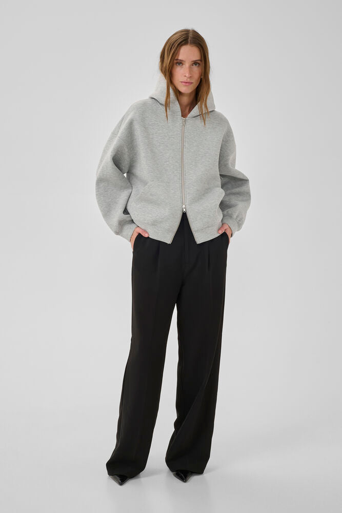 My Essential Wardrobe Asine Hoodie In Light Grey Melange