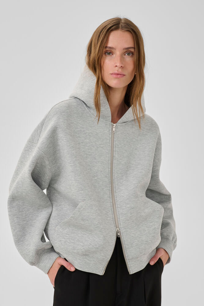 My Essential Wardrobe Asine Hoodie In Light Grey Melange