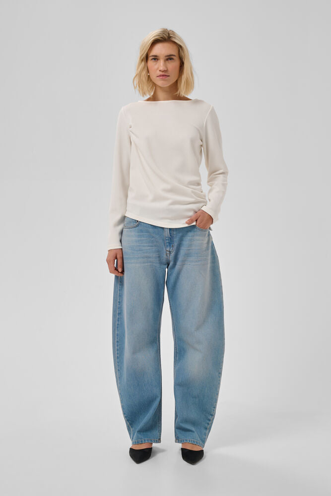 My Essential Wardrobe Helle Asymmetric Top in Snow White