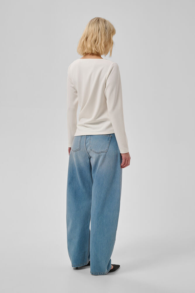 My Essential Wardrobe Helle Asymmetric Top in Snow White