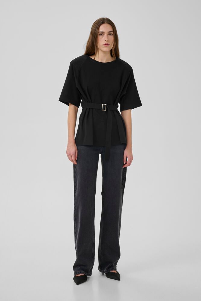 My Essential Wardrobe Pair Belt Tee In Black