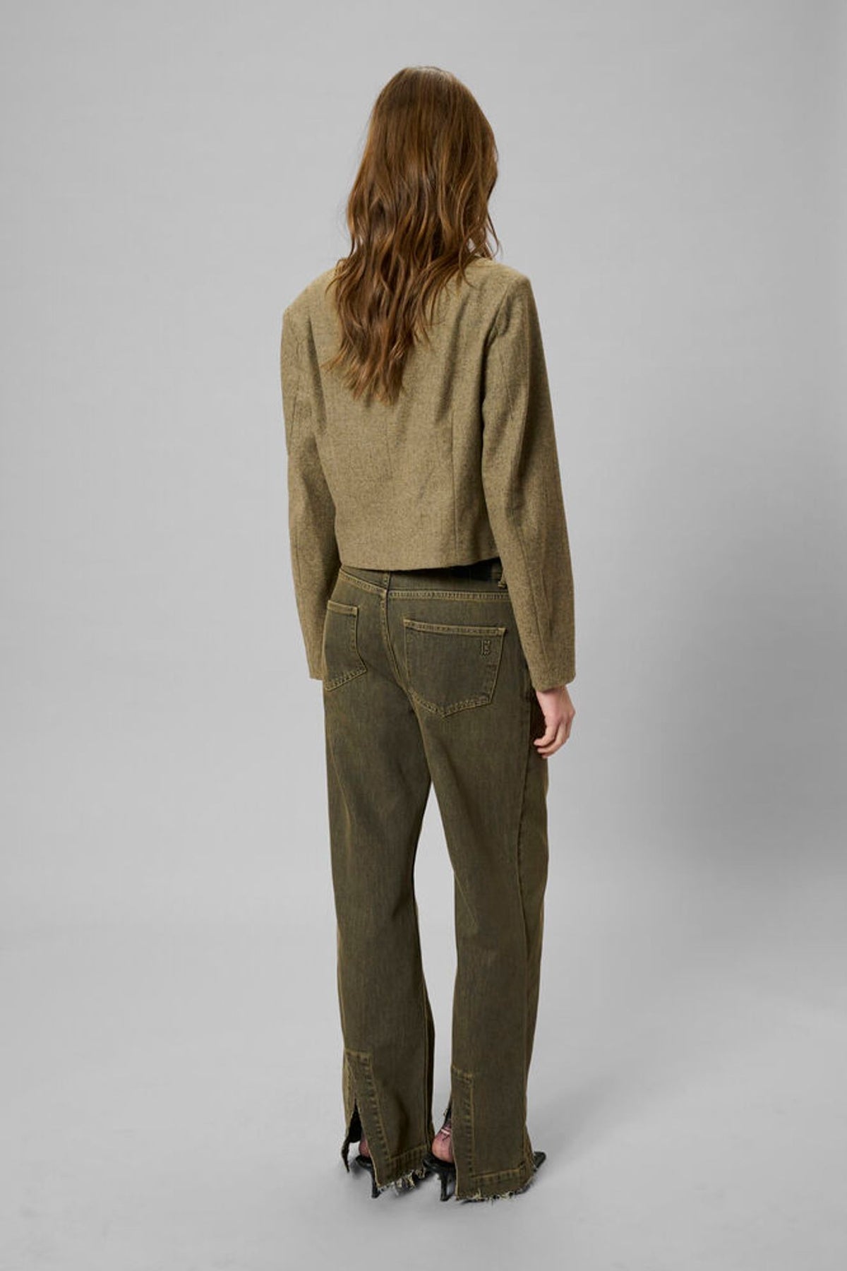 My Essential Wardrobe Billa Short Blazer In Amber Melange