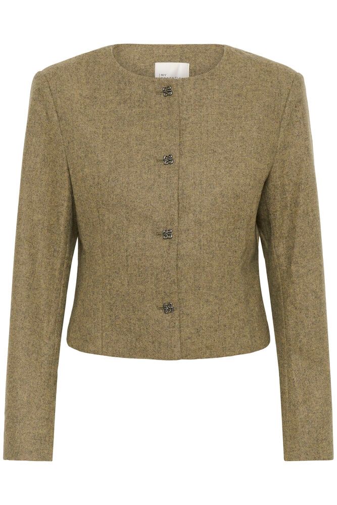 My Essential Wardrobe Billa Short Blazer In Amber Melange